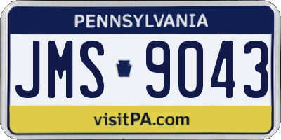 PA license plate JMS9043