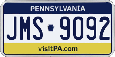 PA license plate JMS9092