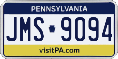 PA license plate JMS9094