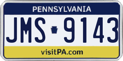 PA license plate JMS9143