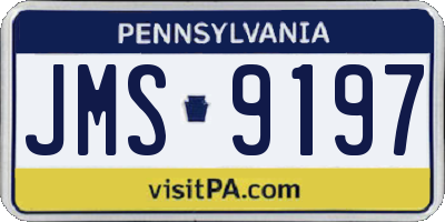 PA license plate JMS9197