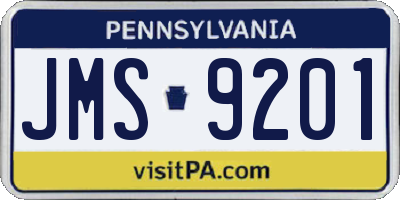 PA license plate JMS9201