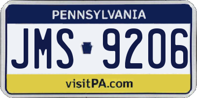 PA license plate JMS9206