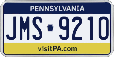 PA license plate JMS9210