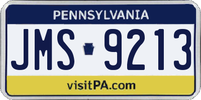 PA license plate JMS9213