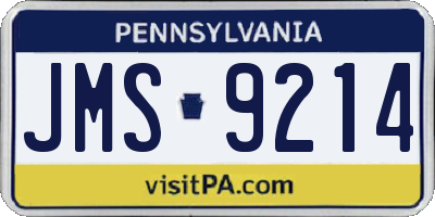 PA license plate JMS9214