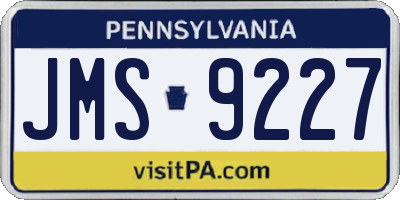 PA license plate JMS9227