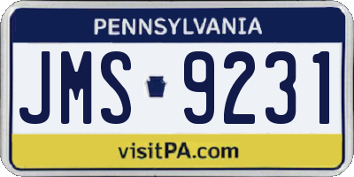 PA license plate JMS9231
