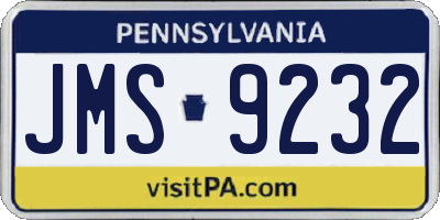 PA license plate JMS9232