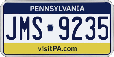 PA license plate JMS9235