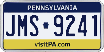PA license plate JMS9241