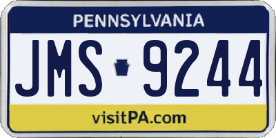 PA license plate JMS9244