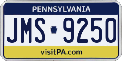 PA license plate JMS9250