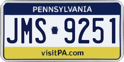 PA license plate JMS9251