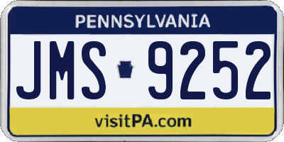 PA license plate JMS9252