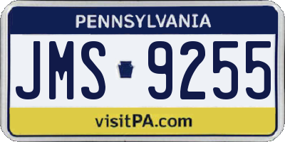 PA license plate JMS9255