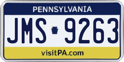 PA license plate JMS9263