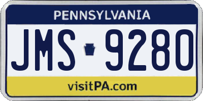 PA license plate JMS9280