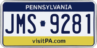 PA license plate JMS9281