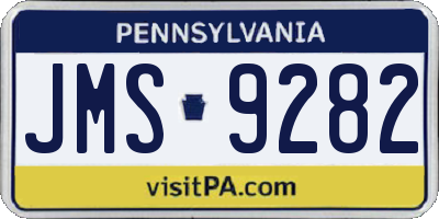 PA license plate JMS9282