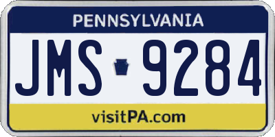 PA license plate JMS9284
