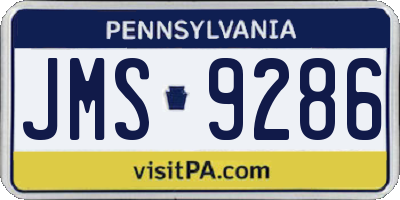 PA license plate JMS9286