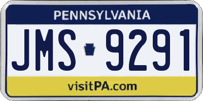 PA license plate JMS9291