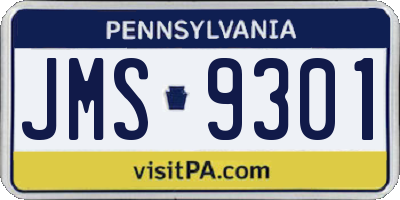 PA license plate JMS9301