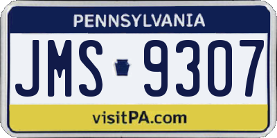PA license plate JMS9307