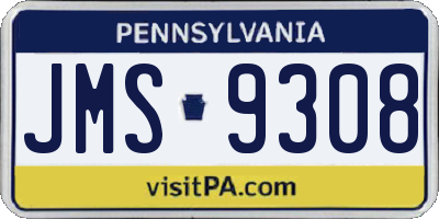 PA license plate JMS9308