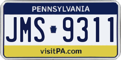 PA license plate JMS9311