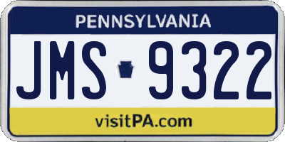 PA license plate JMS9322