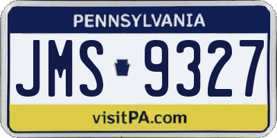 PA license plate JMS9327