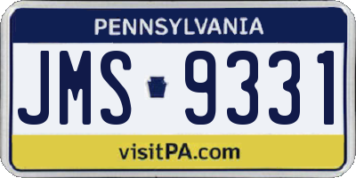 PA license plate JMS9331