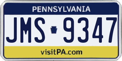PA license plate JMS9347