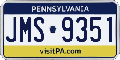 PA license plate JMS9351