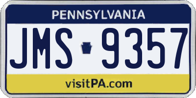 PA license plate JMS9357