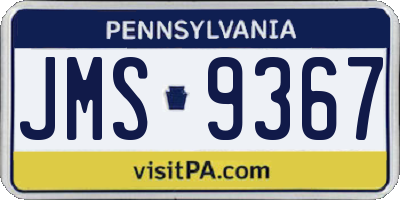 PA license plate JMS9367