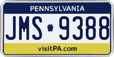 PA license plate JMS9388