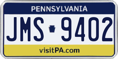 PA license plate JMS9402