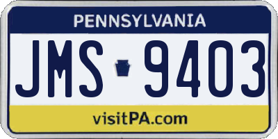 PA license plate JMS9403