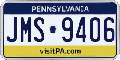 PA license plate JMS9406