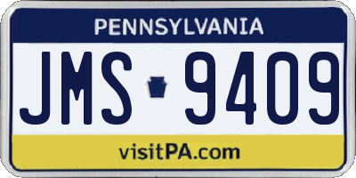 PA license plate JMS9409