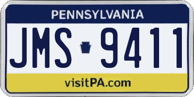 PA license plate JMS9411