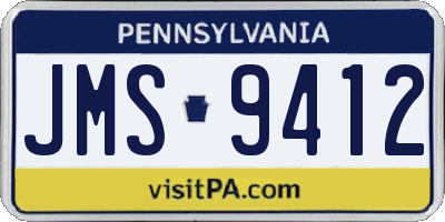 PA license plate JMS9412