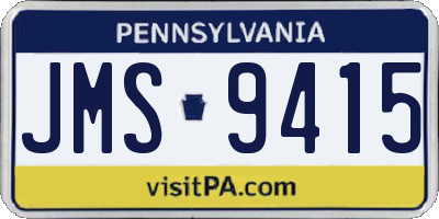 PA license plate JMS9415