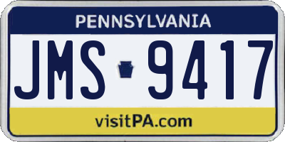 PA license plate JMS9417