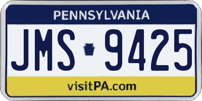 PA license plate JMS9425