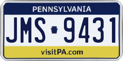 PA license plate JMS9431