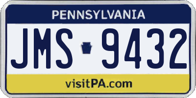 PA license plate JMS9432